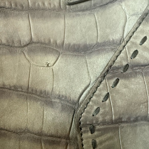 YSL Muse Embrossed Croc Suede With Leather Large Handbag - Picture 5 of 12